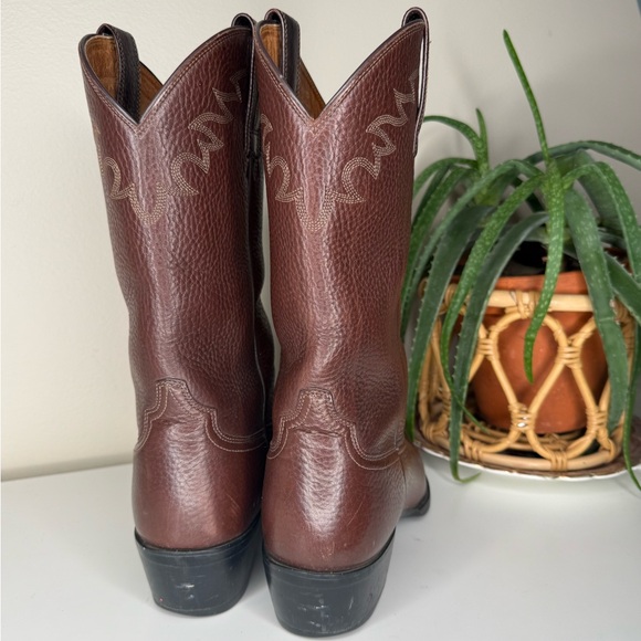 Ariat Brown Leather Western Cowboy Boots Men’s 10.5D Roper Ranch Boots - Picture 4 of 14